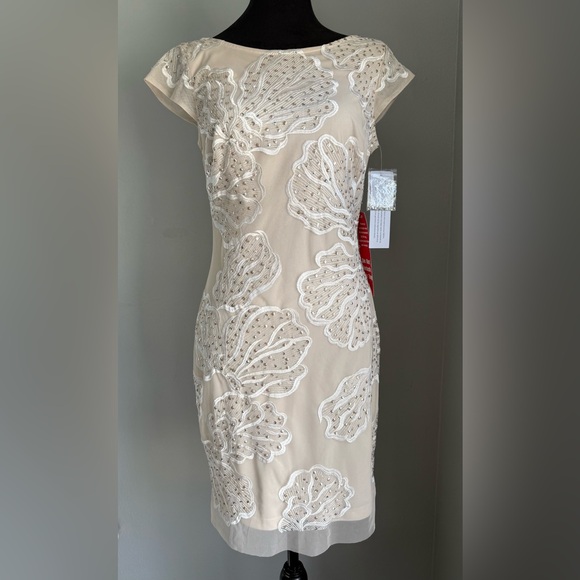 Aidan Mattox, Floral Embroidered with Sequins Overlay Formal Dress, Size 6 NWT - Picture 3 of 12